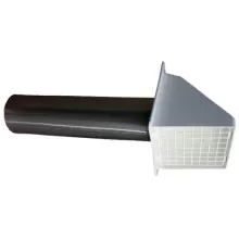 4" WHITE WIDE MOUTH EXHAUST HOOD
W/GUARD #111381